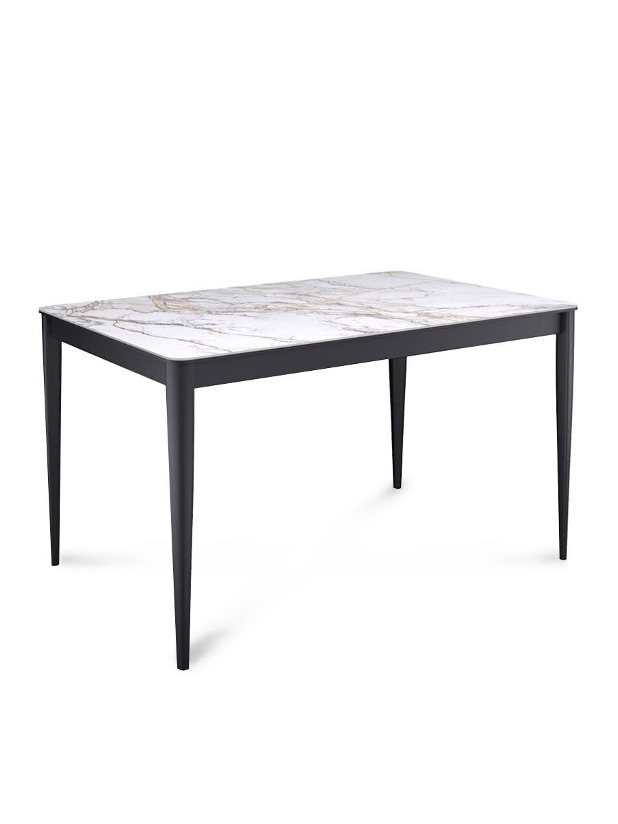 Стол KENNER KS1200 черный-керамика мрамор золотой