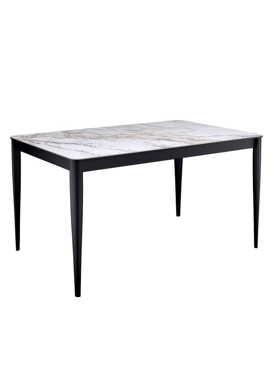 Стол KENNER KS1400 черный-керамика мрамор золотой