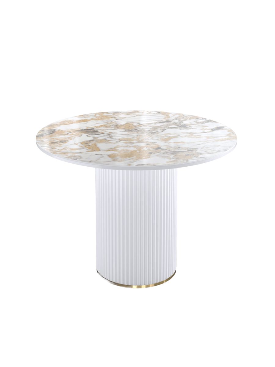 Стол KENNER LD1000 белый-керамика мрамор золотой глянец