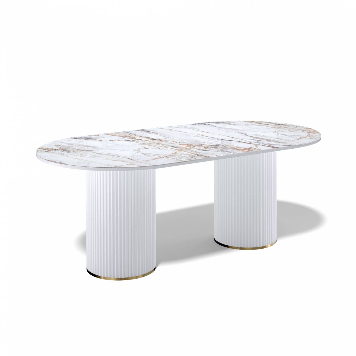 Стол KENNER LD2000 белый-керамика мрамор золотой
