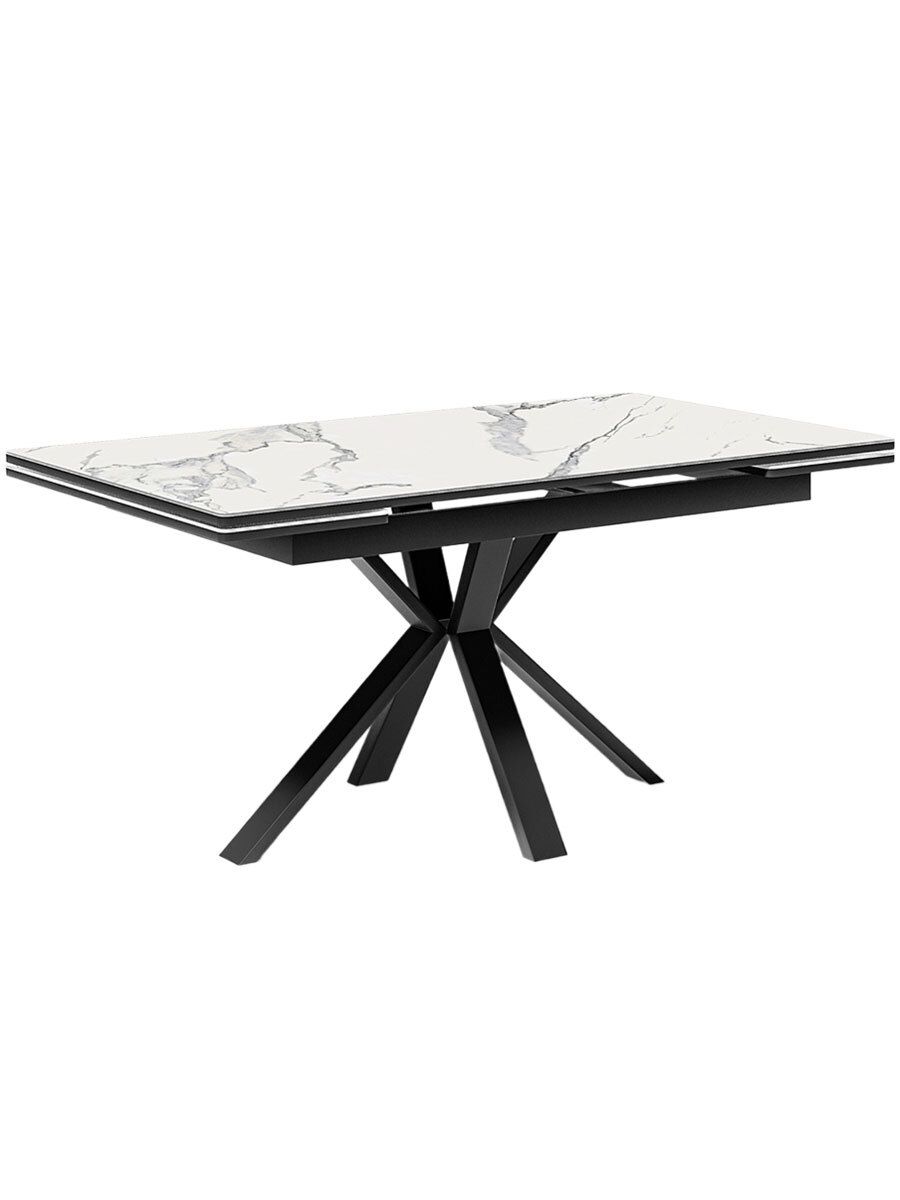 Стол KENNER ME1600 черный-керамика мрамор белый