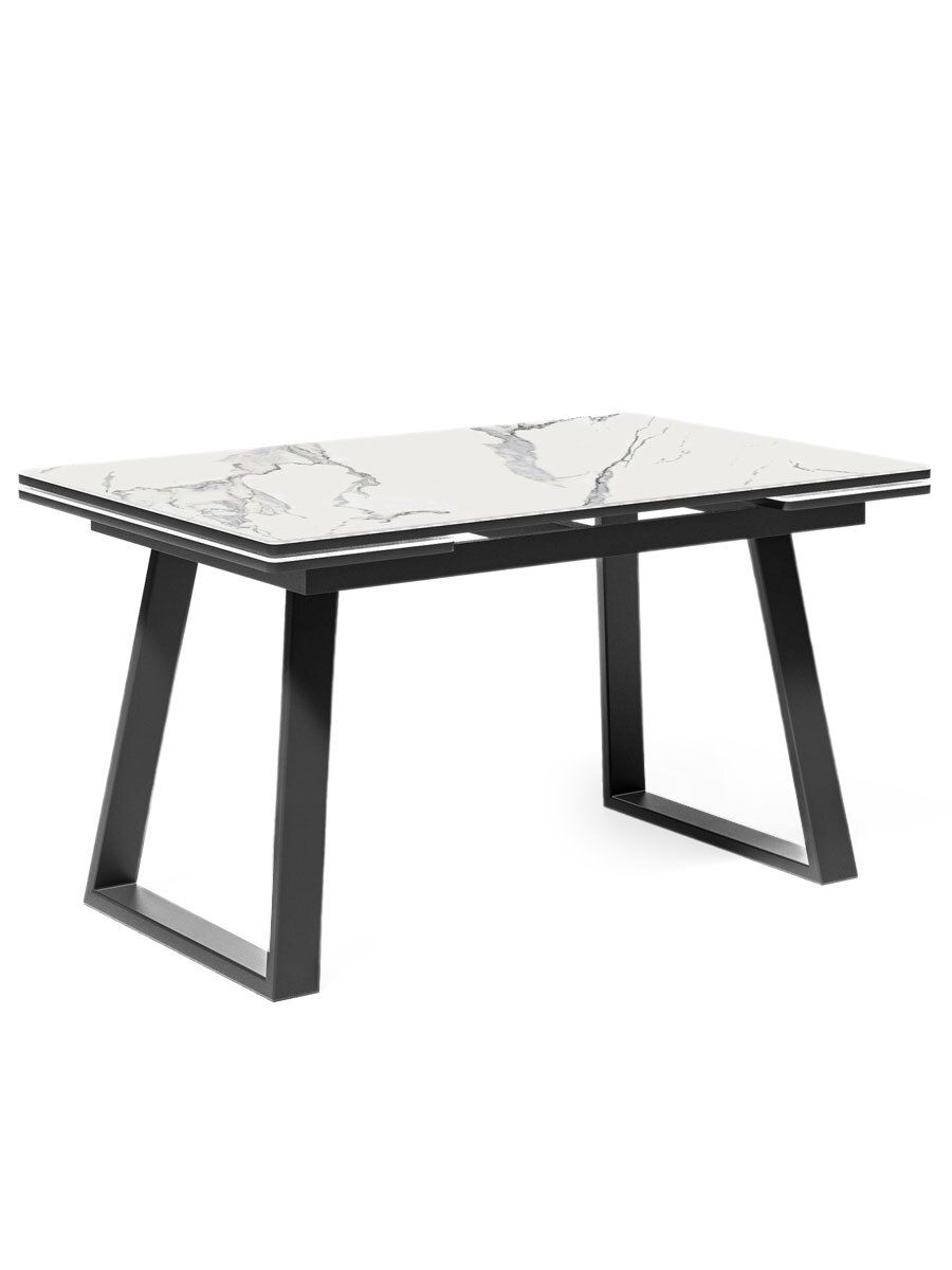 Стол KENNER ML1400 черный-керамика мрамор белый