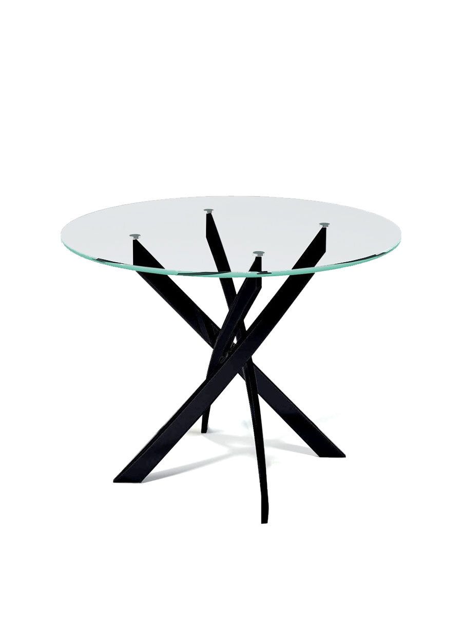 Стол KENNER R1000 черный-стекло прозрачное