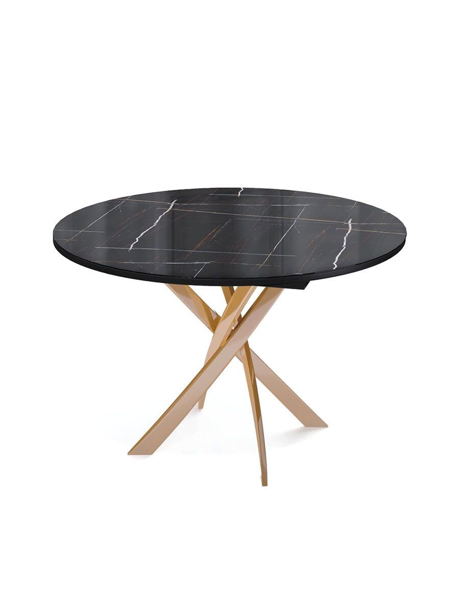 Стол KENNER R1100 золото-камень черный глянец