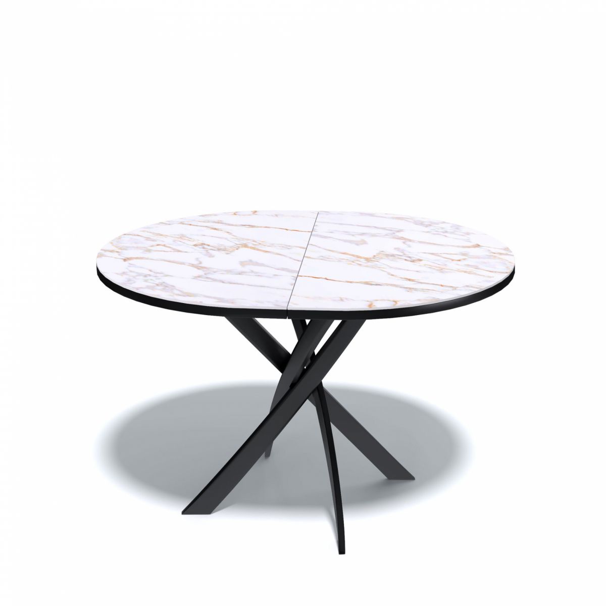 Стол KENNER R1100s черный-керамика белый глянец