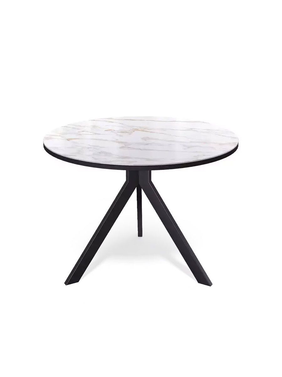 Стол KENNER RR900 черный-керамика мрамор белый глянец