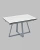 Стол Керас 120-180, 80, 75 столешница МДФ16, керамика Snow white подстолье металл серый - 6