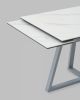 Стол Керас 120-180, 80, 75 столешница МДФ16, керамика Snow white подстолье металл серый - 7