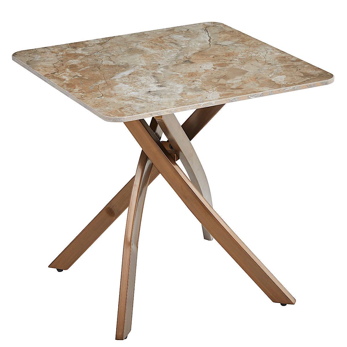 Стол кофейный Senafe, 55х55х55, керамич. столешница, основание металл Античная Бронза CT-630-1