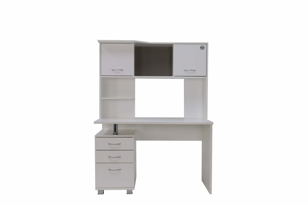 Стол компьютерный МАКСИМ-1, Белый Шёлк