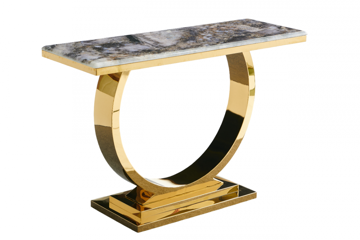 Стол-консоль Лира IST-806 | 120х40х76 см | темно-серый |золотой