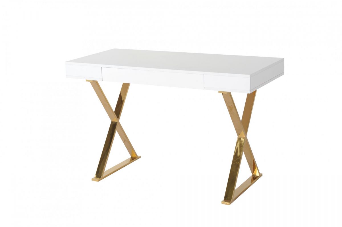 Стол-консоль Рокки MJ-001.1 | 120х55х76 см | белый |золото