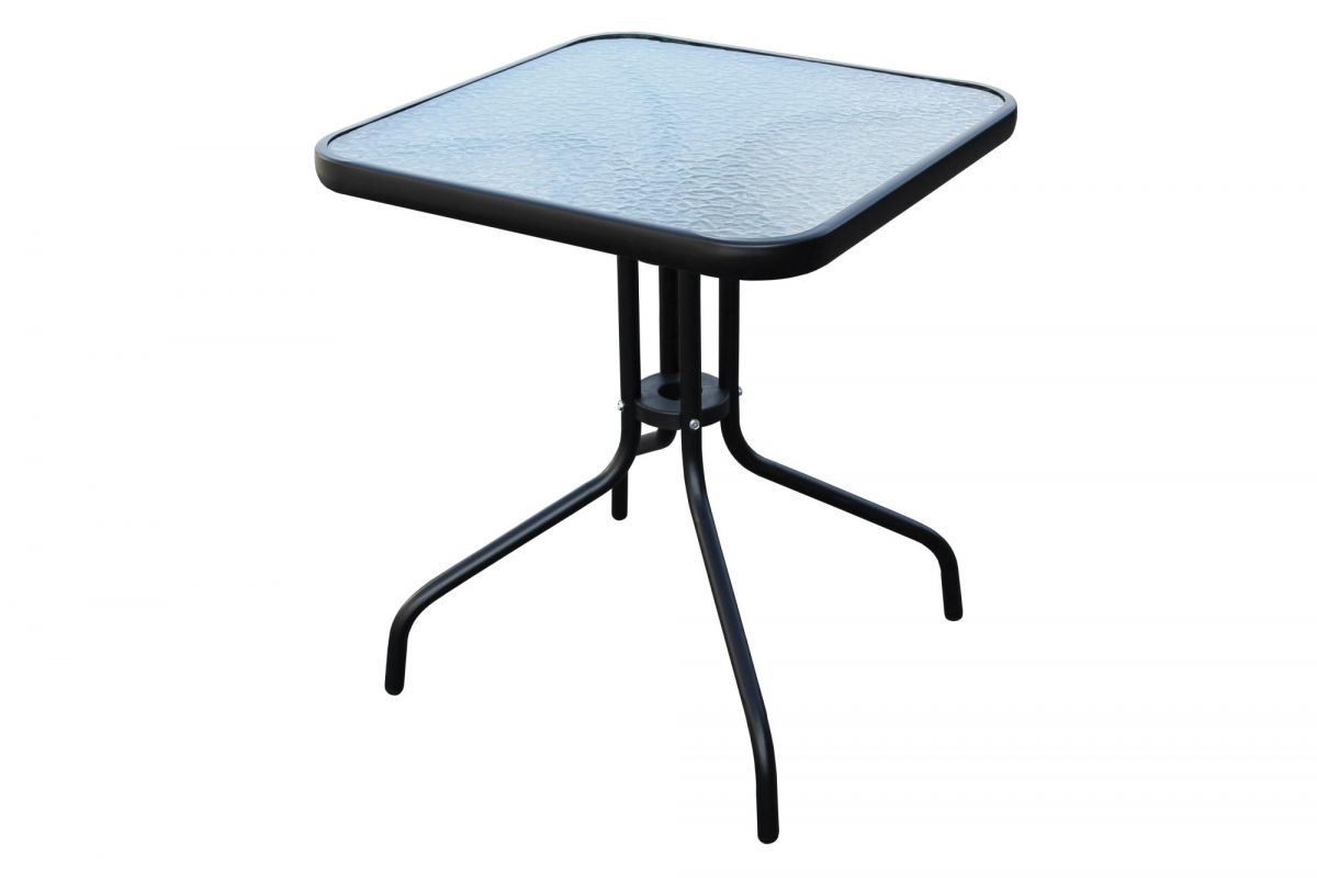 Стол квадратный арт.SC-075 60х60см (каркас черный, столешница стекло) "Garden story"