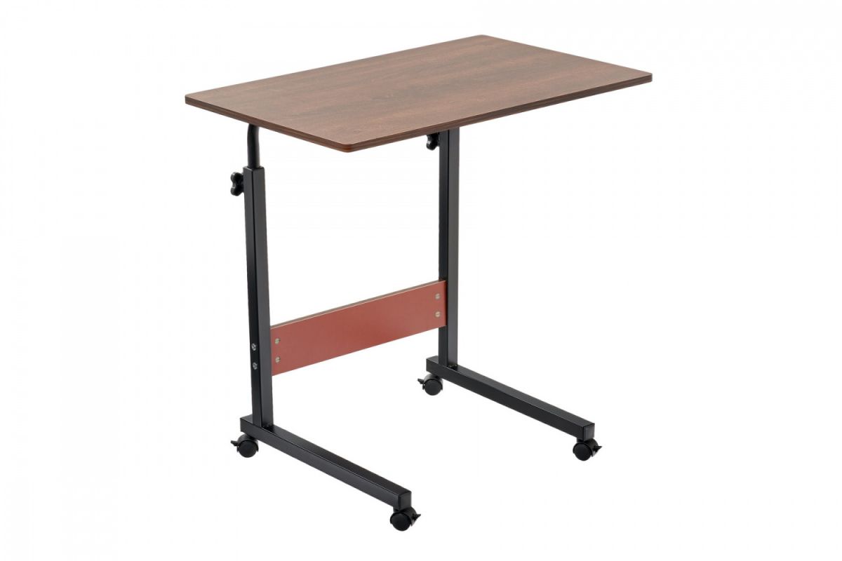 Стол многофункциональный на колесах, 60x40 см, «РОЛЛ», 2 ножки, регул.высота, мдф, металл, тёмн. дер