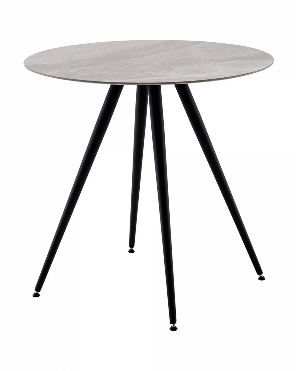 Стол Ники круглый столешница керамика Italian light grey 800