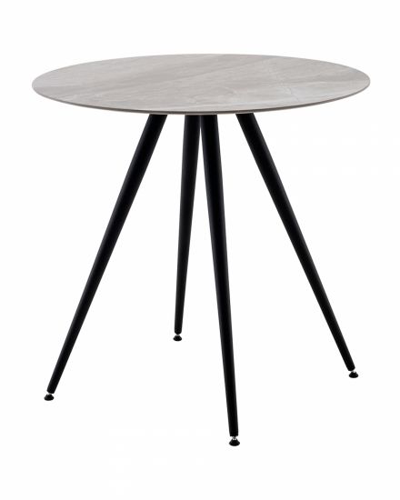 Стол Ники круглый столешница керамика Italian light grey 800