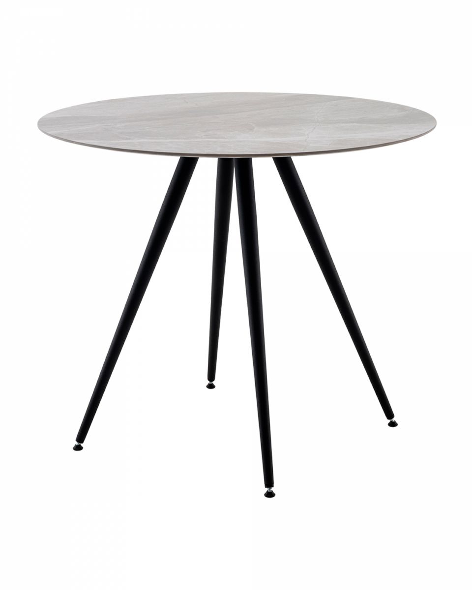 Стол Ники круглый столешница керамика Italian light grey 900