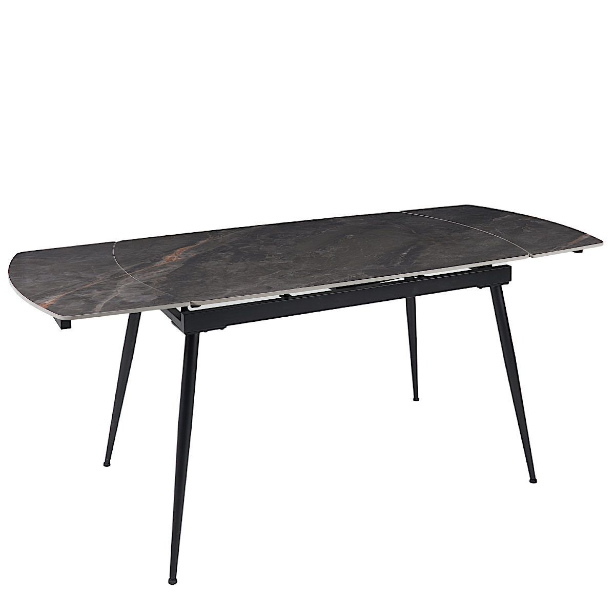 Стол обед. расклад. LABRADOR GLOSS 120, керамич. столешница, основ. металл черный DTM0102CS