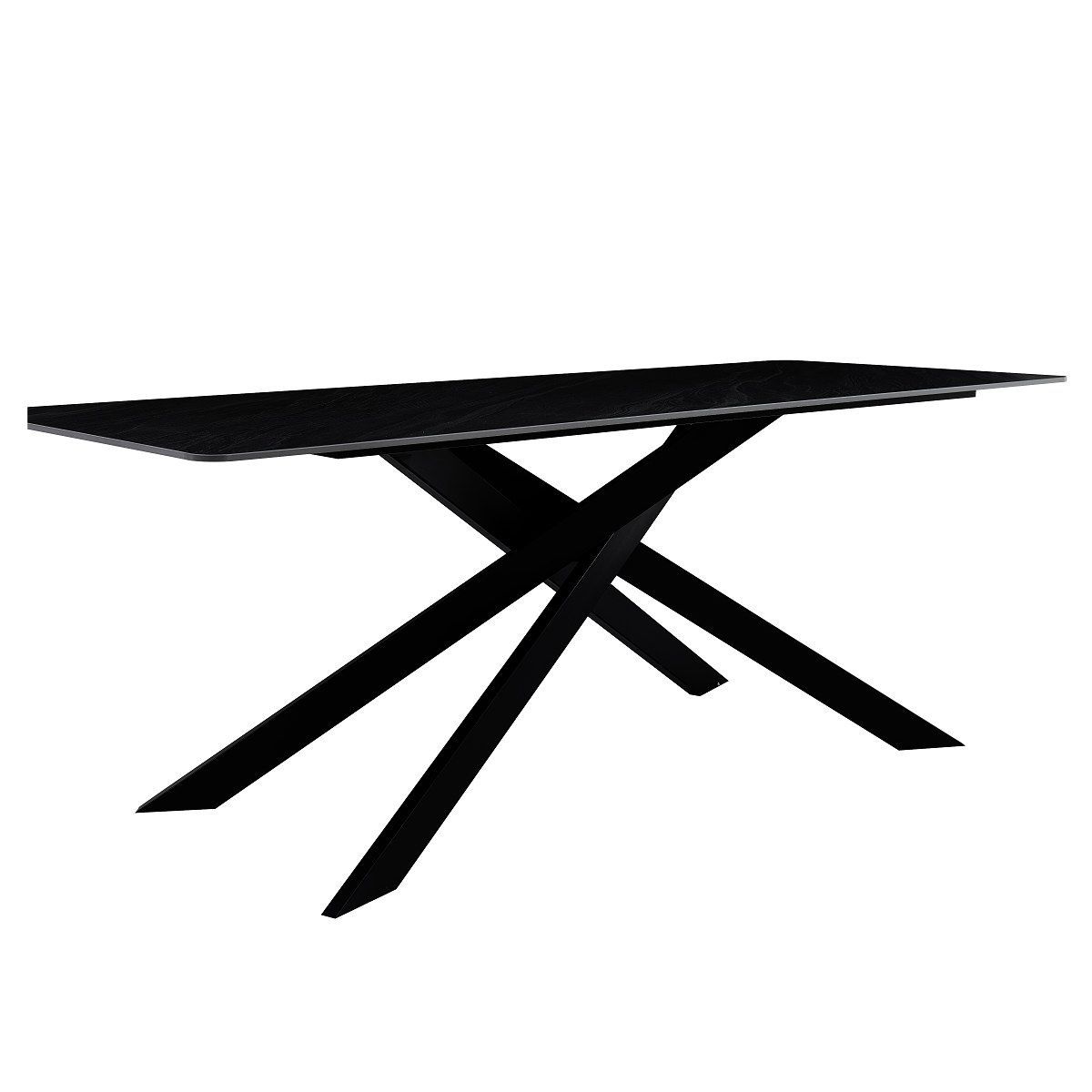 Стол обеденный Austrilia sand black 200X80X76, керамич. столешница, основание металл черный DT330