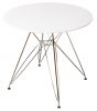 Стол обеденный БЕЛЫЙ D80, столешница МДФ, основание металл GH-T11 - 2