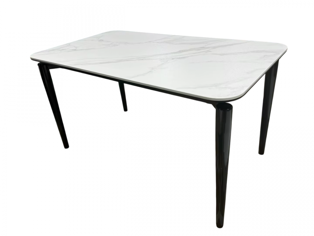 Стол обеденный Блум ART2922-140W | 140х80х75 см | белая керамика |черный