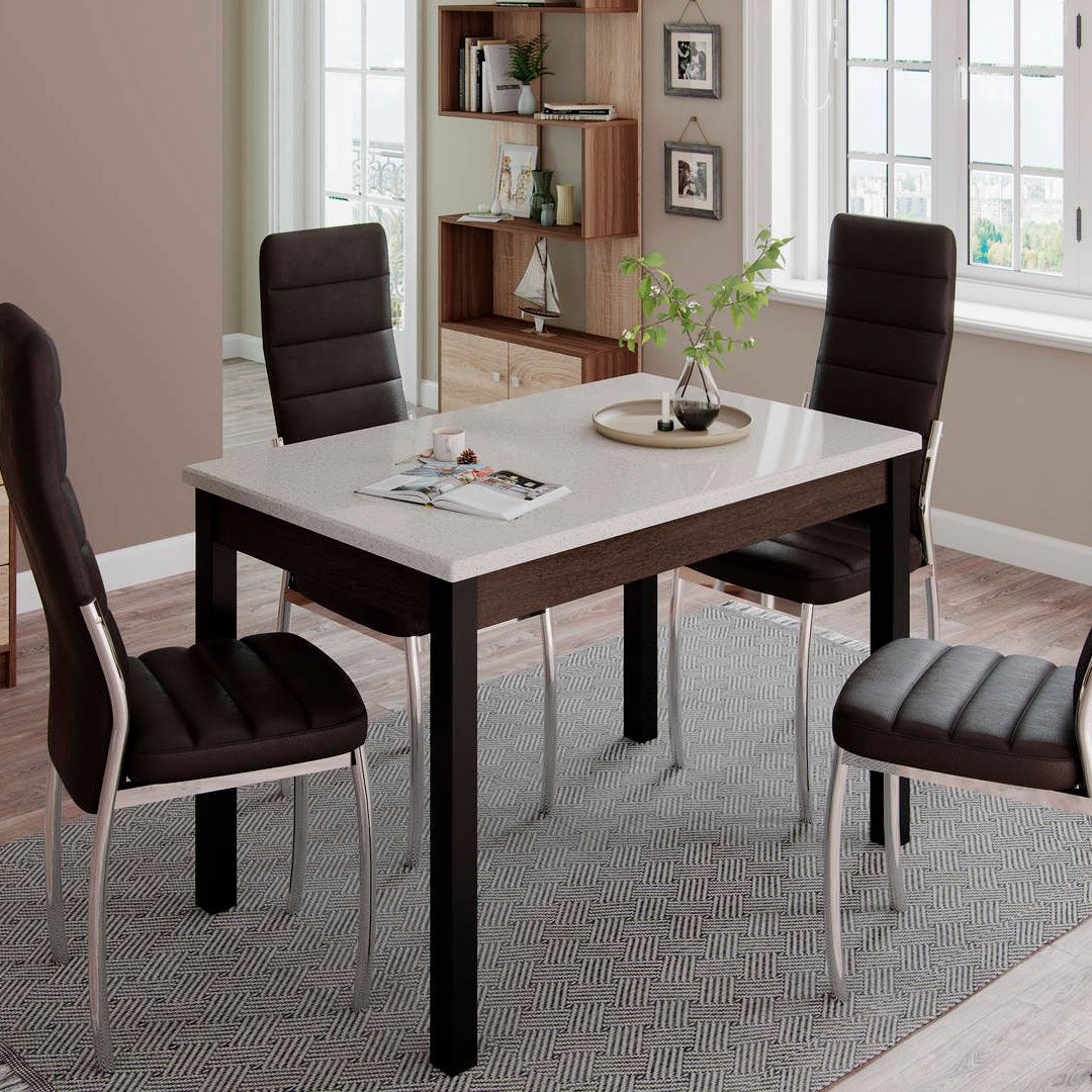 Стол обеденный Бостон-1 (750х1100х690) венге-белый гранит