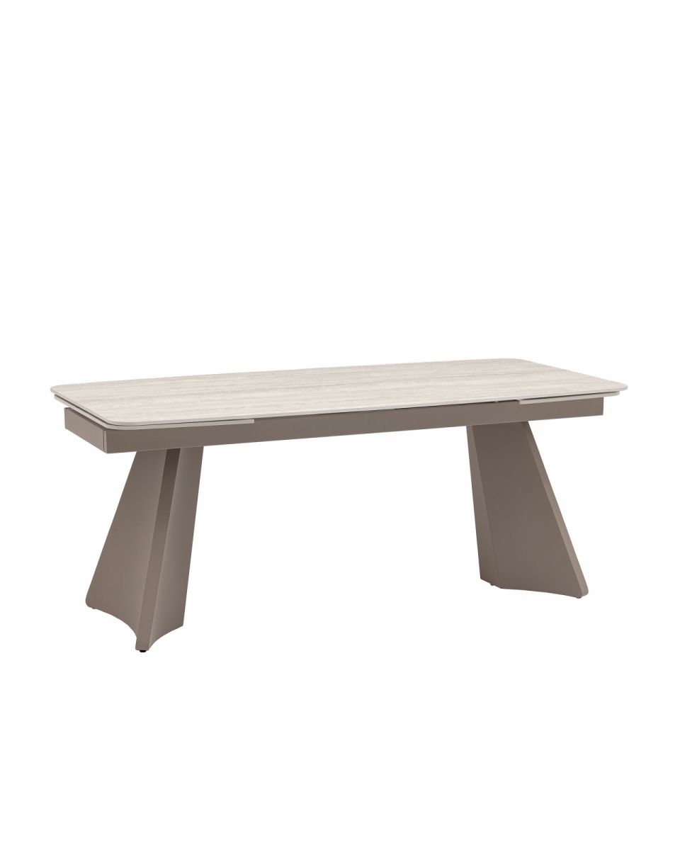 Стол обеденный Eliora 180-260х90 см серый травертин керамика