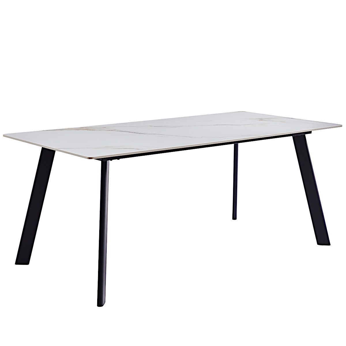 Стол обеденный Kass gold, 180X90X75, керамич. столешница, основание металл черный DT308