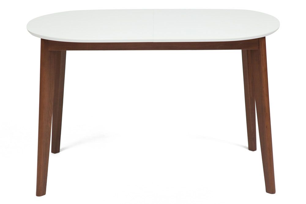 Стол обеденный раскладной BOSCO (Боско) основание бук, столешница мдф, 120+30*80см, Белый + Коричнев