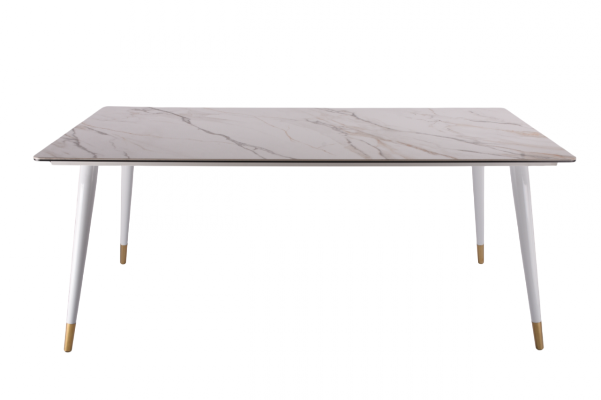 Стол обеденный Рио Гранд MC232-180WH | 180х90х76 см | белая керамика |золото