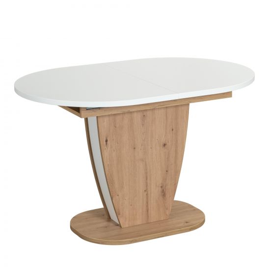 Стол обеденный SATURN ЛДСП, 120-160x80x75,5 см, Дуб Артисан-Белый