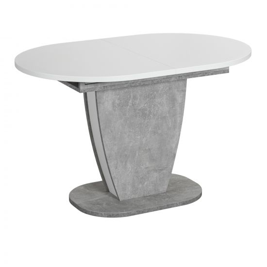 Стол обеденный SATURN ЛДСП, 120-160x80x75,5 см, Бетон-Белый