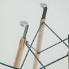 Стол обеденный стеклянный D80, основание бук+металл SQT-11 - 4