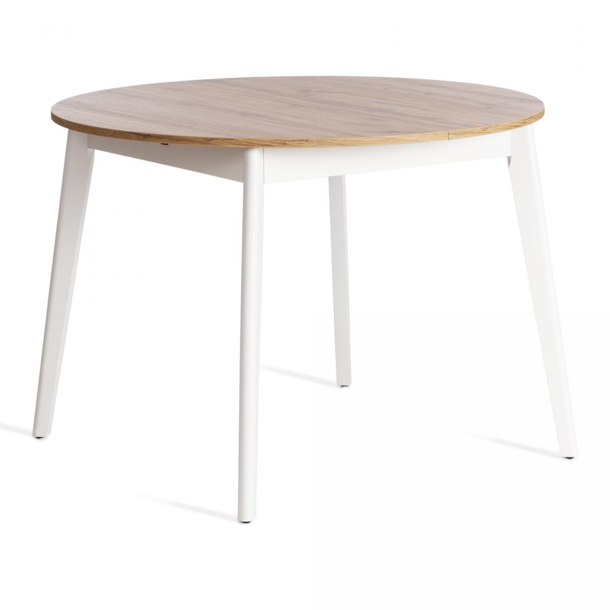 Стол обеденный SVELTO ЛДСП, опора-массив березы, 105 х 105 (140) х 74.5 см, Дуб Вотан-белый
