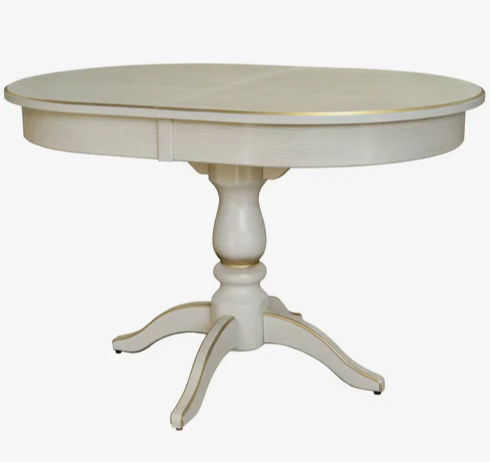 Стол обеденный Тарун 4 слоновая кость-золото 120-160*84