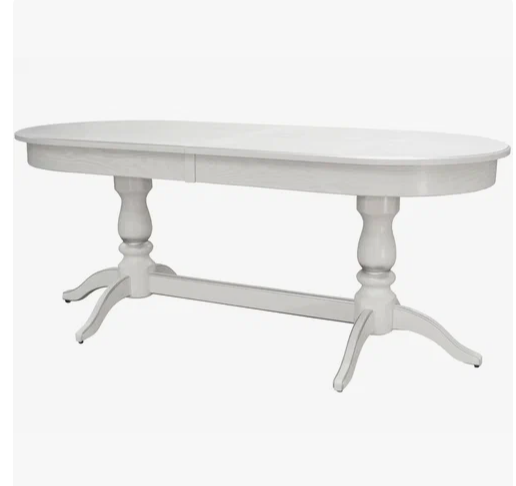 Стол обеденный Тарун 5 белый-серебро 190-250*84