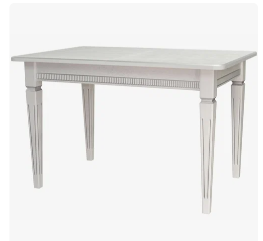 Стол обеденный Васко В 86Н белый-серебро 120-170*80