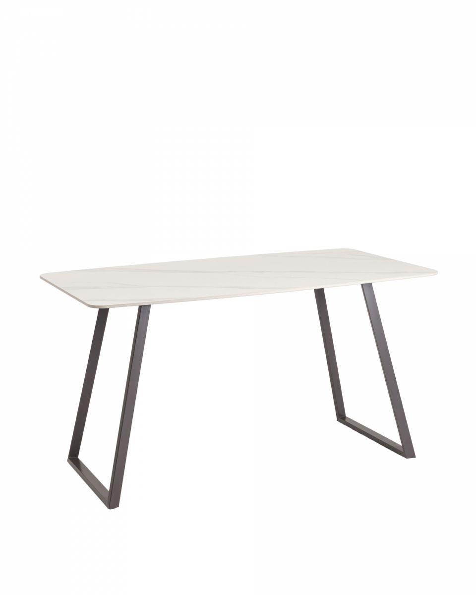 Стол обеденный Vermont 140х80 см керамика белая ножки серые