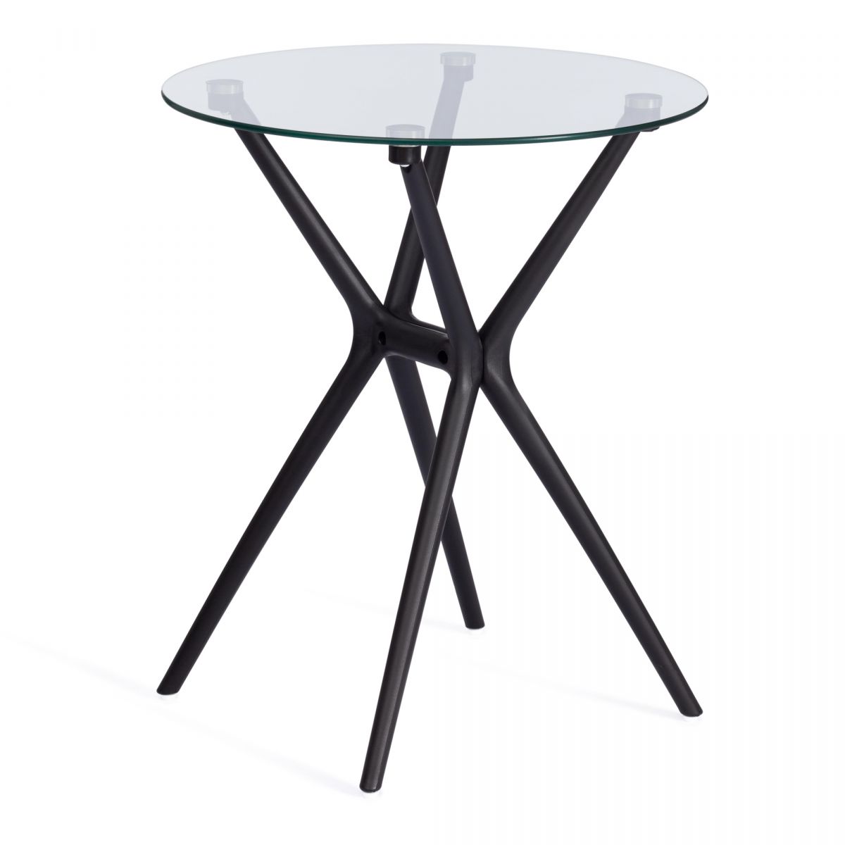 Стол PARNAVAZ (mod. 29) пластик-стекло, 60 x 60 x 70,5 см, Black (черный) 05