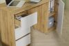 Стол письменный 120 см Денвер, Дуб золотой, белый шагрень - 7