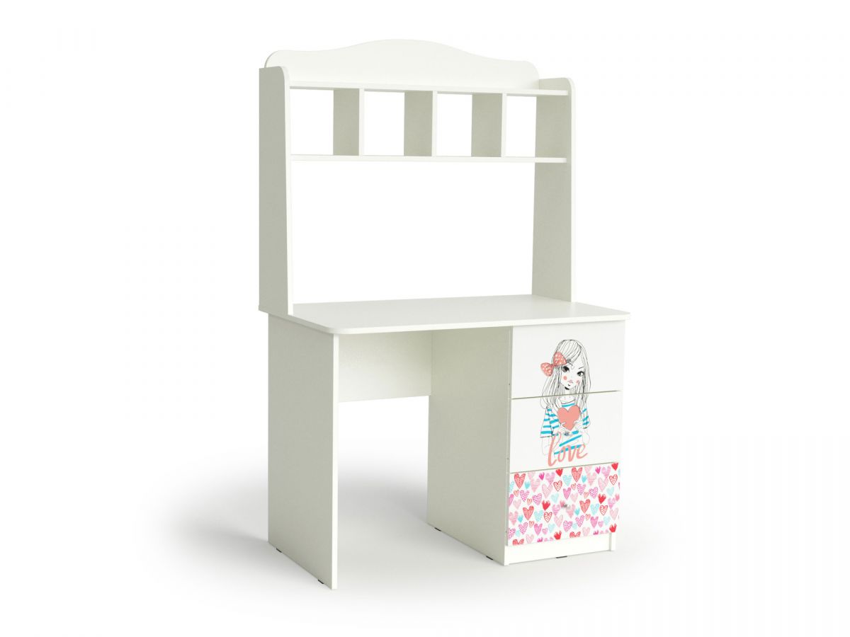 Стол письменный "Девочки", Белый шёлк