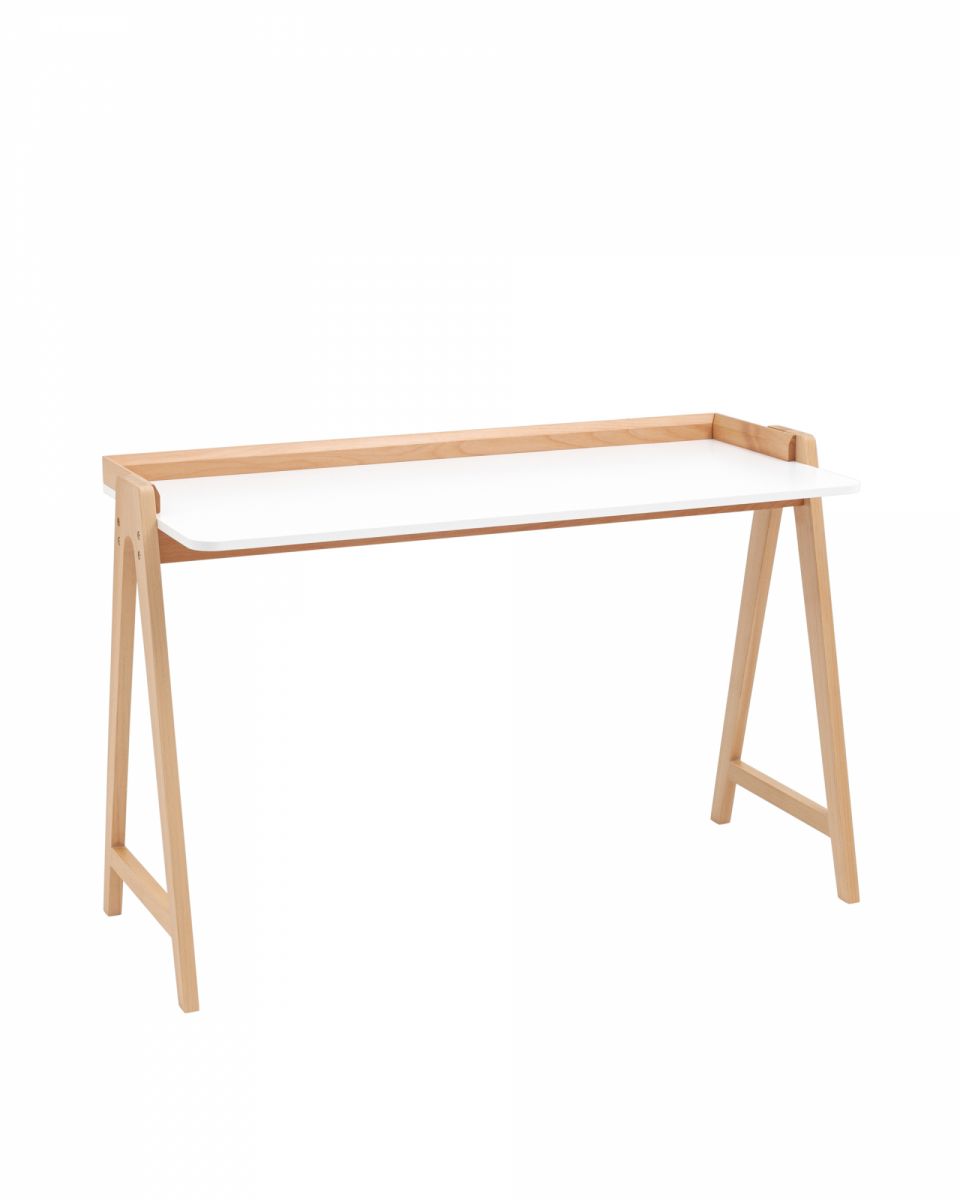 Стол письменный Pyramid 118х53 белый | светлое дерево