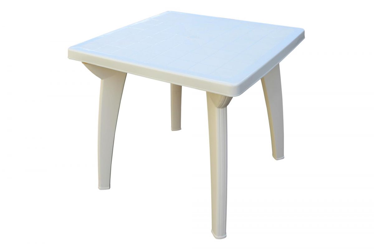 Стол пластиковый Луна арт.740 квадратный (белый) молочный