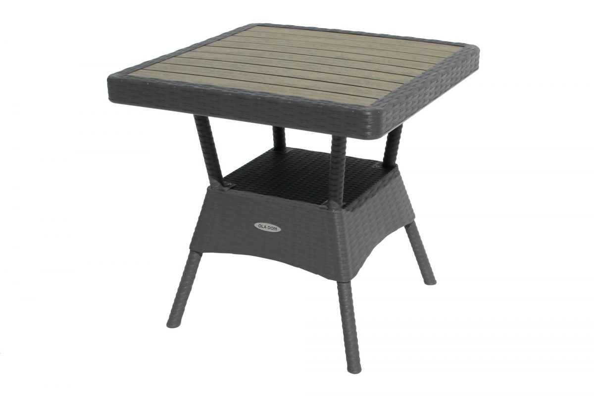 Стол пластиковый Ola Dom арт.ЭП 442349 76x76см квадратный (антрацит)