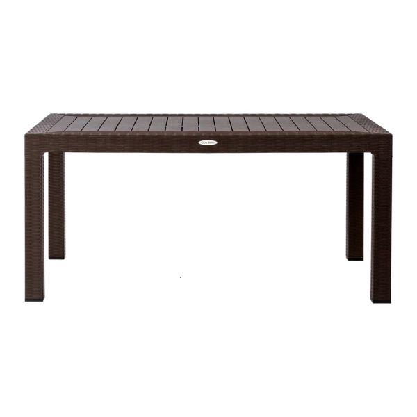 Стол пластиковый RATTAN арт. 160x95см прямоугольный (коричневый)