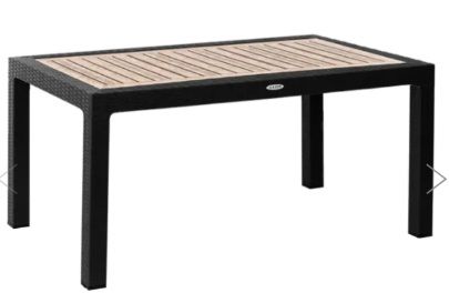 Стол пластиковый RATTAN арт.ЭП 401424 160x95см прямоугольный (антрацит)