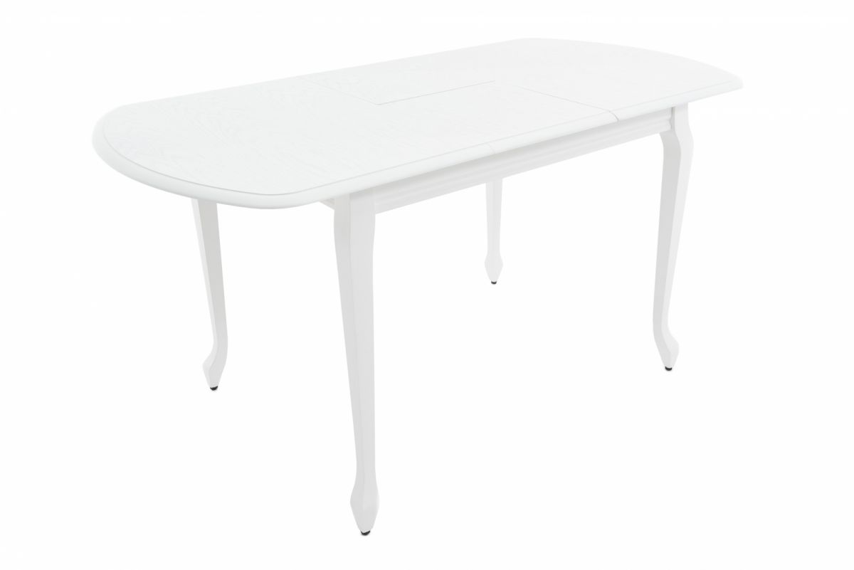 Стол Прага 1-Береза, шпон-110(140)*70*74-Эмаль белая-Эмаль белая-