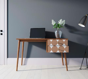 Стол рабочий "Berber" принт 17 с одной тумбой