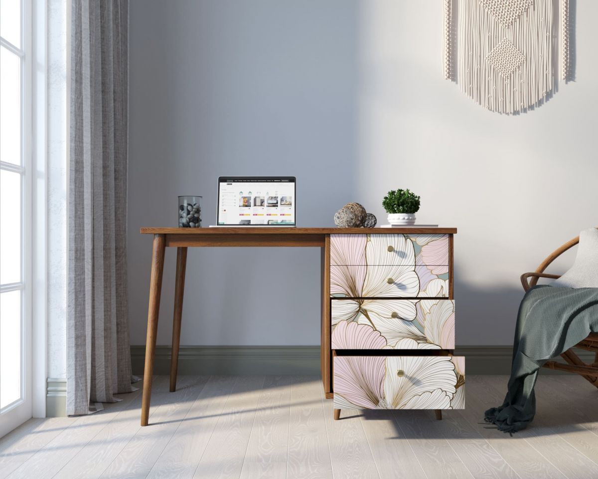 Стол рабочий "Berber" принт 31 с одной тумбой