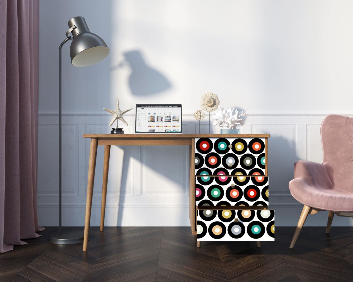 Стол рабочий "Berber" принт 37 с одной тумбой